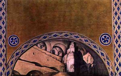 Bühnenbild für den Märtyrer von St. Sebastian, ca. 1911-22 (Farblithografie) von Leon Bakst