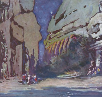 Bühnenbild für ein Hindu-Ballett, wahrscheinlich Le Dieu Bleu, 1911 von Leon Bakst