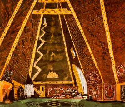 Bühnenbild für Thamar, Ballett von Mily Balakirev, 1912 von Leon Bakst