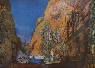 Bühnenbild für das Ballett Blauer Gott von R. Hahn, 1912 von Leon Bakst
