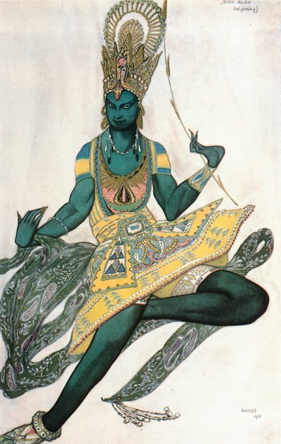 Der blaue Gott, Kostümentwurf für Reynaldo Hahns Ballett "Dieu Bleu" von Leon Bakst