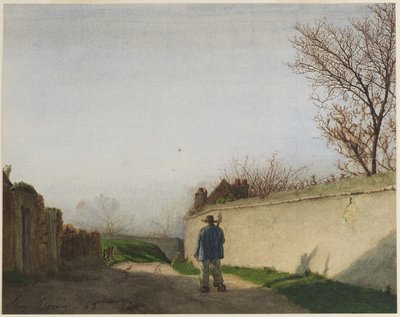 Landstraße mit Bauer von Léon Bonvin