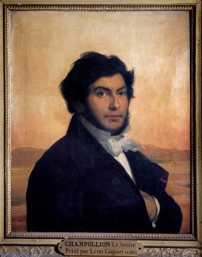 Porträt von Jean-Francois Champollion (1790-1832), französischer Ägyptologe von Léon Cogniet