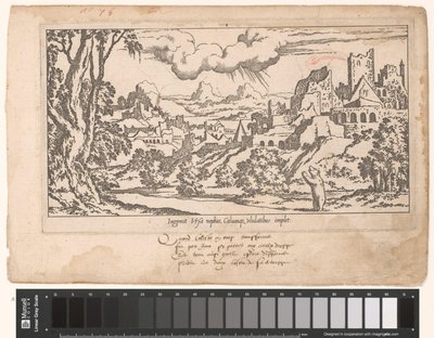Callisto als Bär bittet Jupiter in einer Landschaft mit Ruinen (Die Fabel von Callisto, Serientitel) von Leon Davent