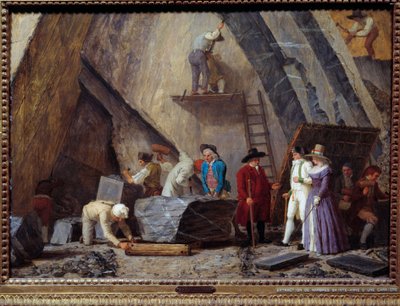 Der Abbau von Saint-Anne-Marmor aus einem Steinbruch von Léonard Defrance