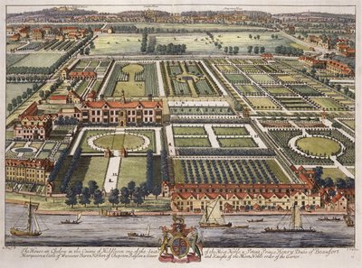 Das Haus in Chelsea im Bezirk Middlesex, graviert von Johannes Kip von Leonard Knyff