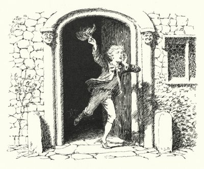 Mädchen und Jungen, kommt heraus zum Spielen; der Mond scheint so hell wie der Tag (Gravur) von Leonard Leslie Brooke