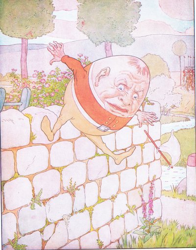 Humpty Dumpty hatte einen großen Sturz (Farblithografie) von Leonard Leslie Brooke