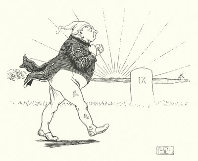Es war ein Mann, und er hatte nichts, und Räuber kamen, um ihn zu berauben (Gravur) von Leonard Leslie Brooke
