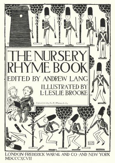 Titelblatt-Illustration für Das Kinderreimbuch, herausgegeben von Andrew Lang von Leonard Leslie Brooke
