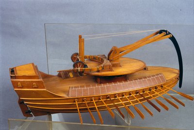 Escorpio, Boot mit dem Sporn. Modell nach der Zeichnung von Leonardo da Vinci (Leonardo da Vinci). Museum für Wissenschaft und Technik, Mailand. von Leonardo da (after) Vinci