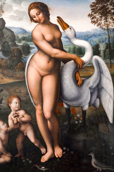 Leda und der Schwan von Leonardo da (after) Vinci