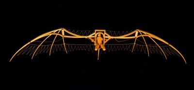 Modell des Gleiters von Leonardo da Vinci - Museum für Wissenschaft und Technik von Leonardo da Vinci, in Mailand. von Leonardo da (after) Vinci