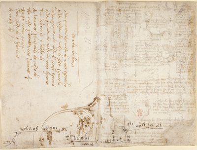 Notiz und Skizze, die die Reiseroute der 