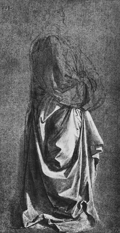Gipsabdruck eines Gewandes für eine stehende Figur von Leonardo da Vinci