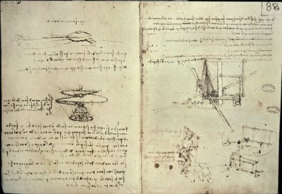 Entwurf für eine Flugmaschine von Leonardo da Vinci