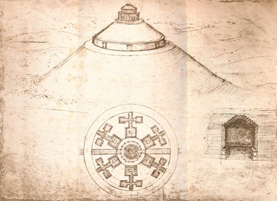 Entwurf für ein Mausoleum von Leonardo da Vinci