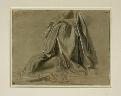 Gewandstudie für eine kniende Figur im verlorenen Profil von Leonardo da Vinci