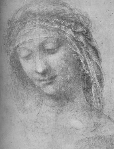 Kopf einer Frau, Dreiviertelansicht nach links von Leonardo da Vinci