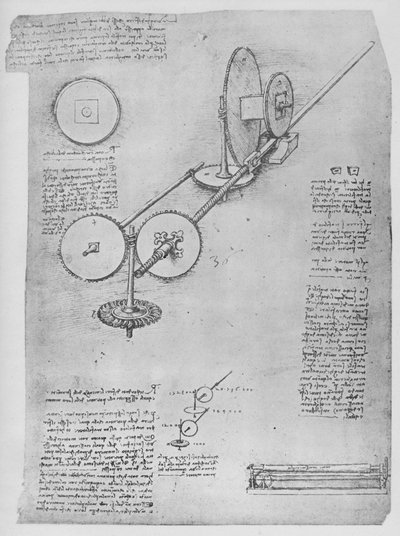 Maschine zum Formen von Eisenstangen zur Kanonenherstellung, um 1480, 1945 von Leonardo da Vinci