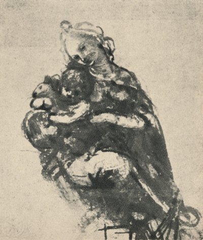Madonna und Kind mit einer Katze, um 1475 von Leonardo da Vinci