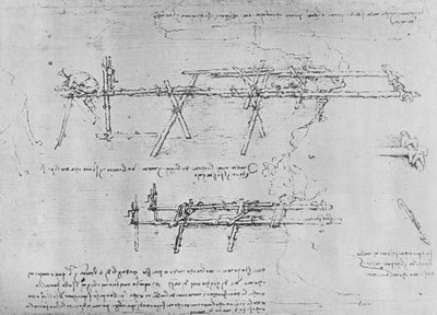 Methode zum Bau einer Trestle-Brücke von Leonardo da Vinci
