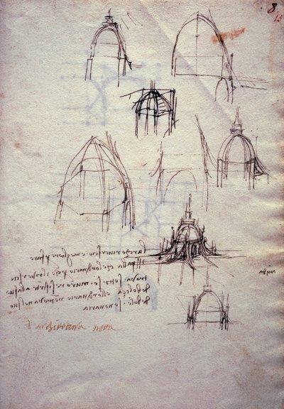 Studien für die Laterne der Kathedrale, aus Codex Trivulzianus von Leonardo da Vinci