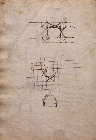 Studien für die Laterne der Kathedrale, aus dem Codex Trivulzianus von Leonardo da Vinci
