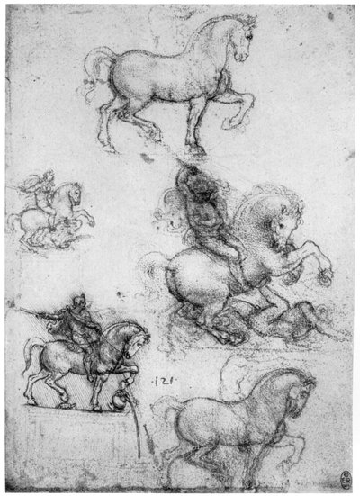 Studien für das Trivulzio-Monument, um 1508, 1954 von Leonardo da Vinci