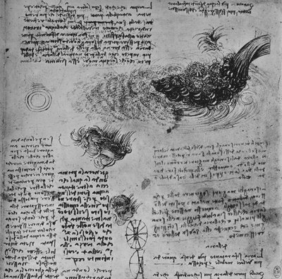 Studien zur Bildung von Wasser in Bewegung, um 1480, 1945 von Leonardo da Vinci