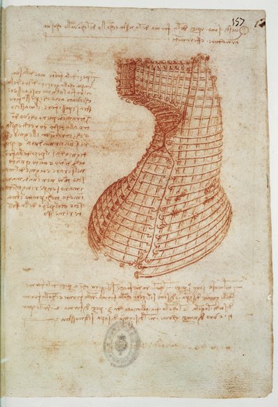 Technische Zeichnung, Codex Madrid I, Folio 157 recto von Leonardo da Vinci