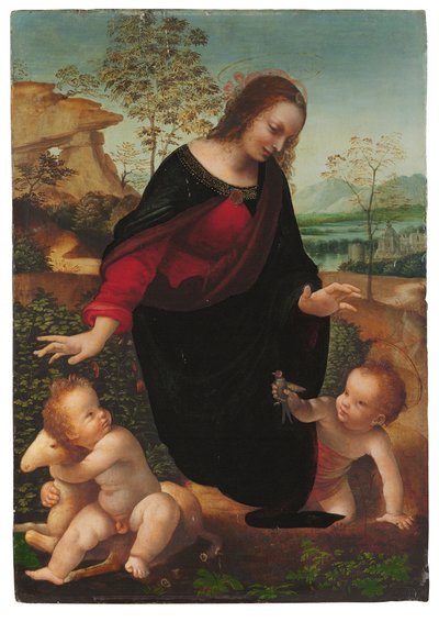 Die Madonna und das Kind mit dem kleinen Johannes dem Täufer von Leonardo da Vinci