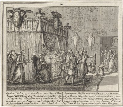 Der Tod von Peter dem Großen am 8. Februar 1725 von Leonardus Schenk