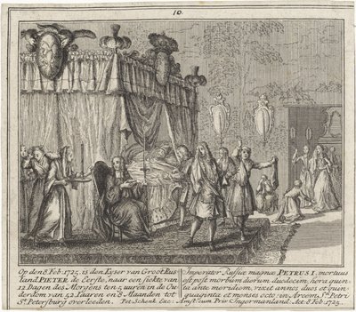 Der Tod von Peter dem Großen am 8. Februar 1725 von Leonardus Schenk