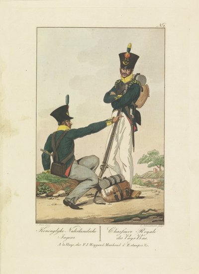 Zwei Jäger, 1814-1818 von Leonardus Schweickhardt