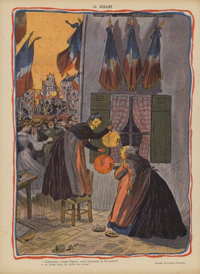 14. Juli. Illustration für Le Rire von Leonce Burret