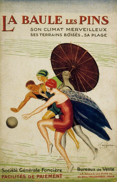 Französische Werbung von Leonetto Cappiello für die "Société Générale Foncière" von La Baule les Pins, Frankreich, 30er Jahre von Leonetto Cappiello