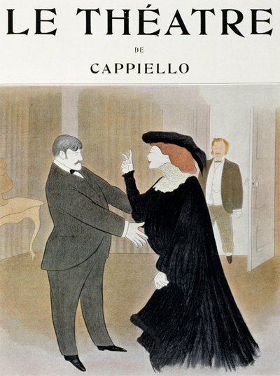 Die Schauspieler Lucien Guitry und Jane Harding in einer Szene aus La Chatelaine von Leonetto Cappiello