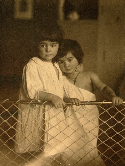 Porträt von Kindern. Silbergelatine-Fotografie von Leonid Nikolaevich Andreyev (1871-1919) von Leonid Nikolaevich Andreyev