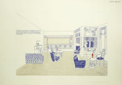 Ein Entwurf für ein Zimmer, ca. 1901 von Leopold (after) Bauer