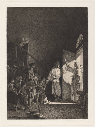 Eine Szene aus dem Neuen Testament von Leopold Flameng, after Alexandre Bida
