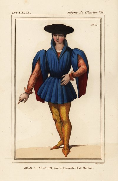 Jean VIII von Harcourt, französischer Ritter, Graf von Aumale und Mortain von Leopold Massard