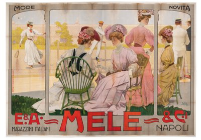 Werbeplakat für das Mele-Kaufhaus in Neapel von Leopoldo Metlicovitz