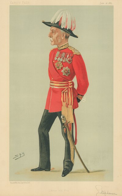 General Sir Frederick Charles Arthur Stephenson, Lieber alter Ben, 18. Juni 1887, Vanity Fair Karikatur von Leslie Matthew Ward
