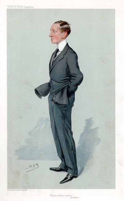 Guglielmo Marconi, italienischer Physiker und Erfinder und Pionier der drahtlosen Telegrafie von Leslie Matthew Ward