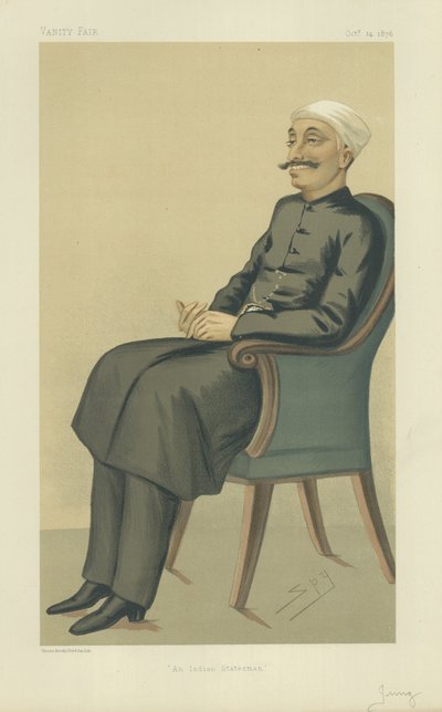 Nawab Sir Salar Jung, ein indischer Staatsmann, 14. Oktober 1876, Vanity Fair Karikatur von Leslie Matthew Ward