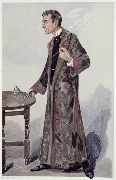 Sherlock Holmes, Karikatur aus Vanity Fair des Schauspielers William Gillette, 1907 von Leslie Matthew Ward