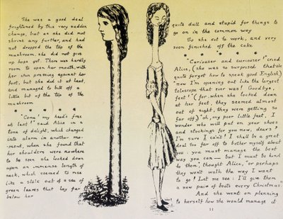 Alice auf dem langen Hals - Manuskript und Zeichnungen von „Alice im Wunderland“ von Lewis Carroll, Sammlung von Lewis Carroll