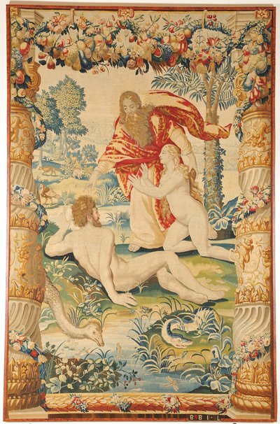 Adam und Eva Wandteppich, ca. 1650-1660 von Leyniers Workshop
