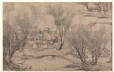 Neujahrstag in einem Dorf am Steinsee, 1609 von Li Shida